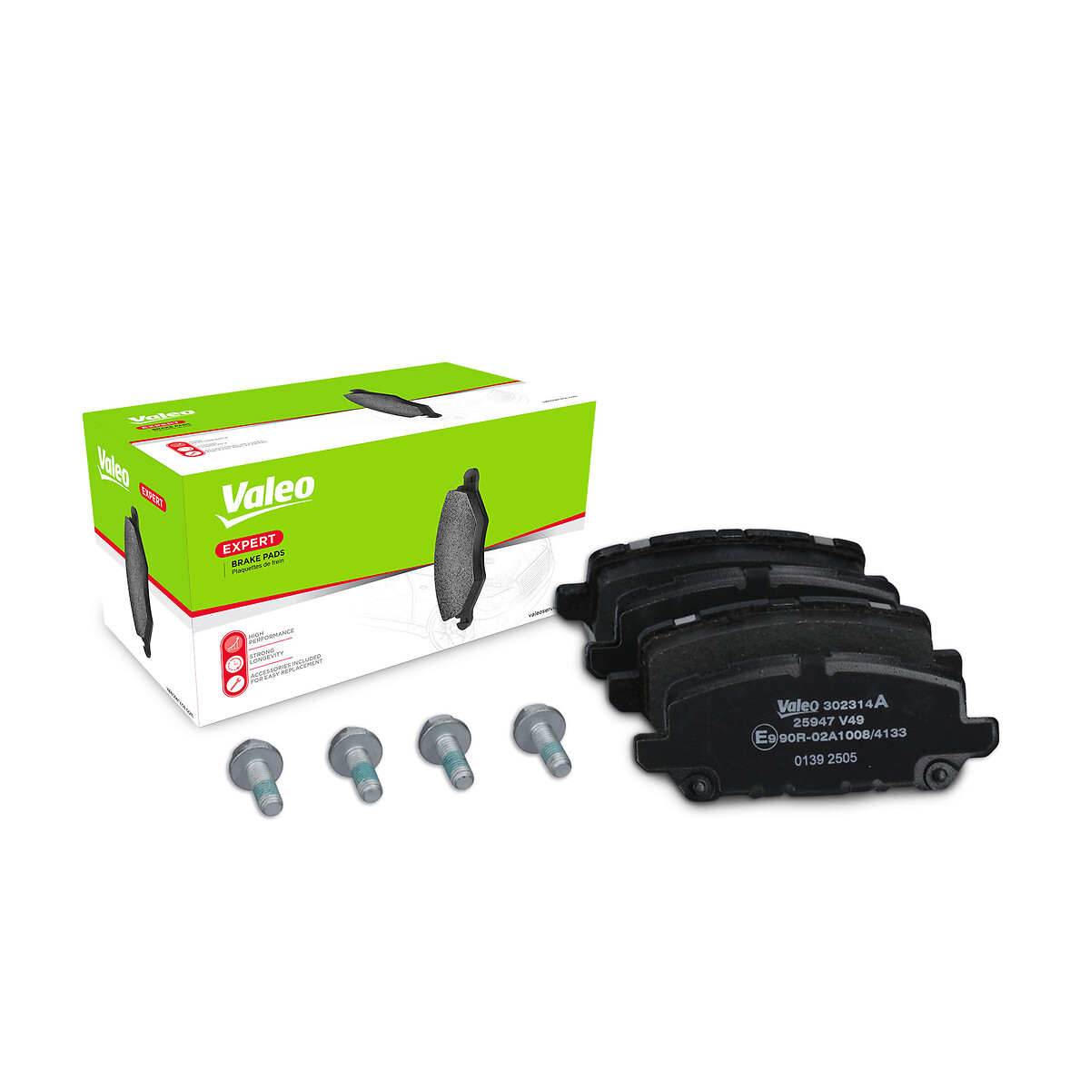 Jeu de 4 plaquettes de frein VALEO ref. 302314A